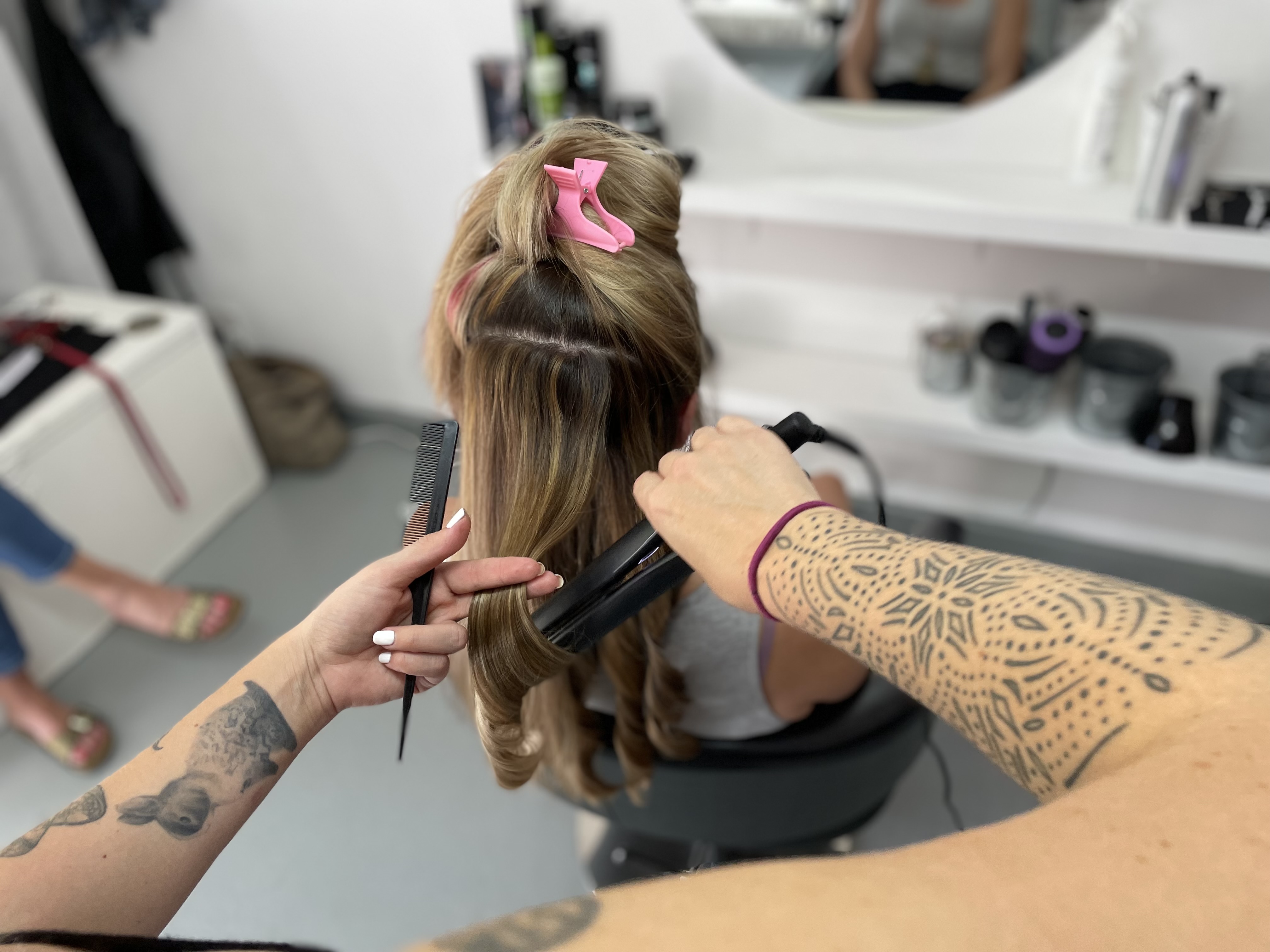 Blonde highlights styled bob, Cape Town salon